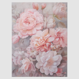 Large Ethereal Pink Floral Bouquet Decoupage Tissue Paper