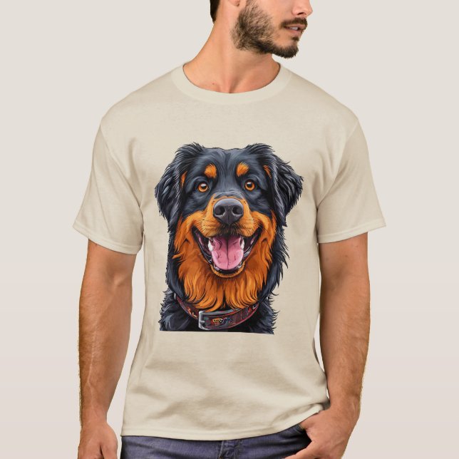 Large, expressive dog with a vibrant, glossy coat T-Shirt (Front)