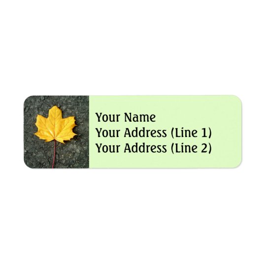 Large Fallen Yellow/Orange Autumn Tree Leaf Return Address Label