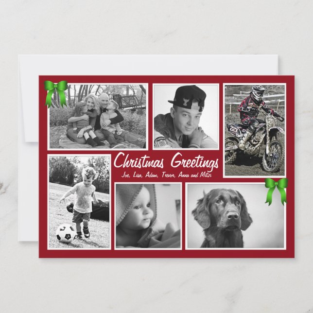 Large Family Multi-Photo Flat Christmas Cards (Front)