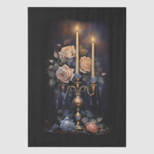 Large Fantasy Gothic Floral Candles Decoupage Tissue Paper