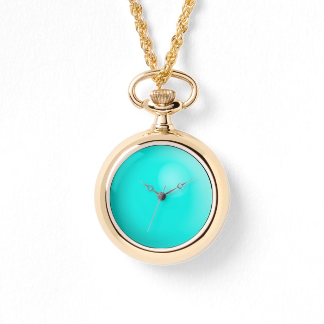 Large, faux turquoise gem stone watch (Front)