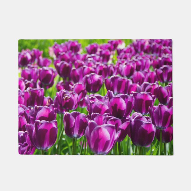 Large field of purple tulips   doormat (Front)