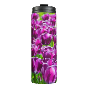 Large field of purple tulips    thermal tumbler