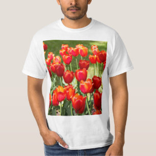 Large field of red tulips  T-Shirt