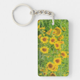 Large field of sunflowers near Moses Lake, WA 2 Key Ring