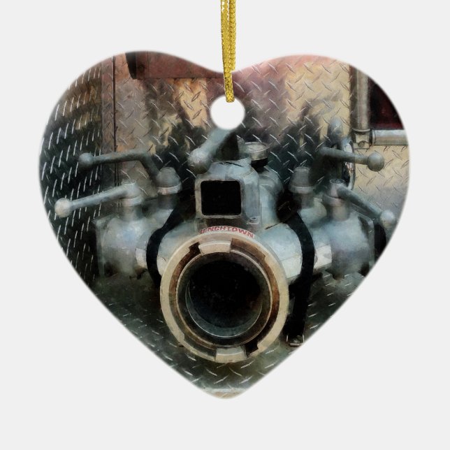 Large Fire Hose Nozzle Ceramic Tree Decoration (Front)