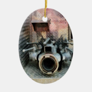 Large Fire Hose Nozzle Ceramic Tree Decoration