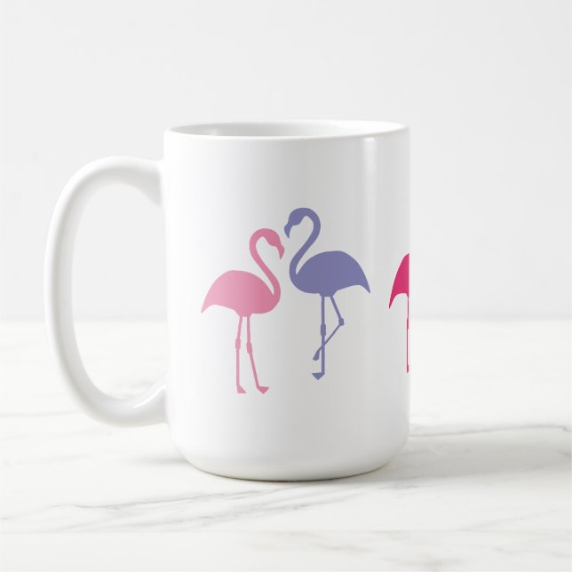 Large Flamingo Statues 15 oz. Mug (Left)