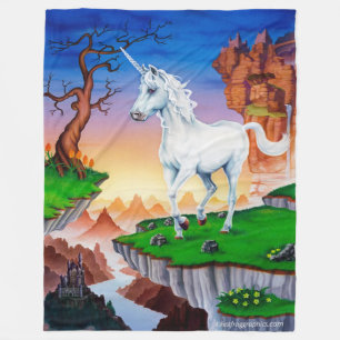 Large fleece blanket fantasy unicorn design