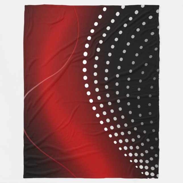 Large Fleece Blanket, modern, abstract, red, black (Front)