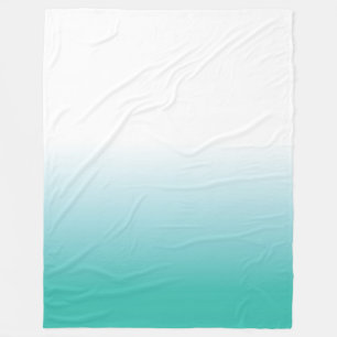 LARGE FLEECE TURQUOISE AQUA OMBRE BLANKET