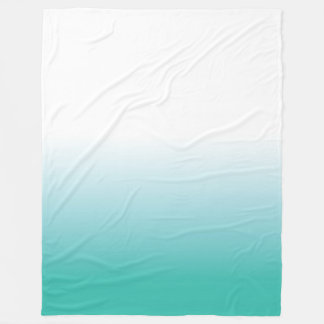LARGE FLEECE TURQUOISE AQUA OMBRE BLANKET