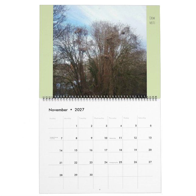 Large Flora & Fauna "Downyland" Neighbourhood Calendar (Nov 2027)