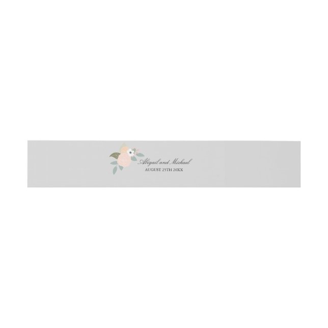 Large Floral Invitation Belly Band (Flat)