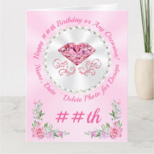 Large Floral, Personalised Birthday Cards for Her