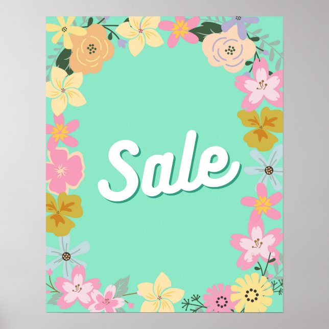 Large Floral Sale Sign, Retail Signage Poster (Front)
