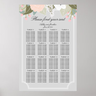 Large Floral Seating Chart