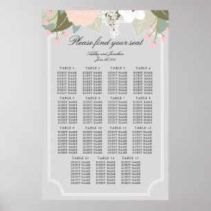 Large Floral Seating Chart