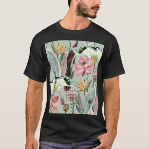 Large Flowers Vintage Floral Illustration T-Shirt