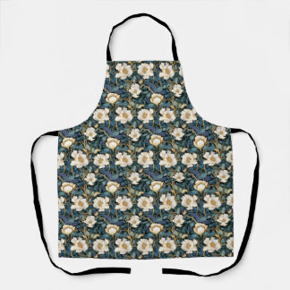 Large Flowers William Morris Inspired All-Over Apron