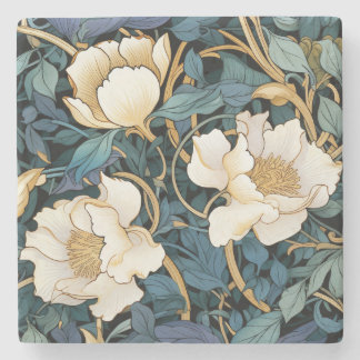 Large Flowers William Morris Inspired Stone Coaster