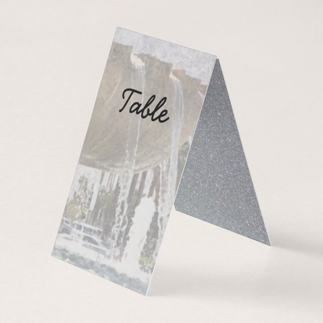 Large Flowing Water Fountain Place Card (Back)