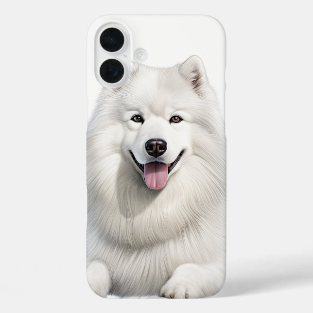 LARGE FLUFFY WHITE SAMOYED DOG Case-Mate iPhone CASE (Back)
