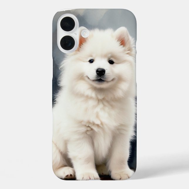 LARGE FLUFFY WHITE SAMOYED PUPPY DOG Case-Mate iPhone CASE (Back)