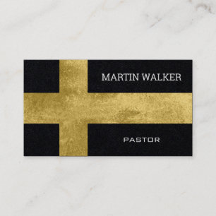 Large Foil Gold Cross Religious Business Card