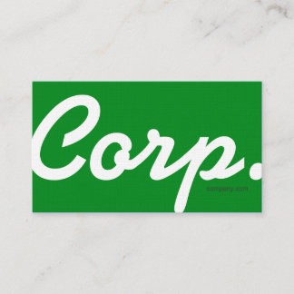 Large font, easy to read green business card