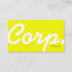 Large font, easy to read yellow business card