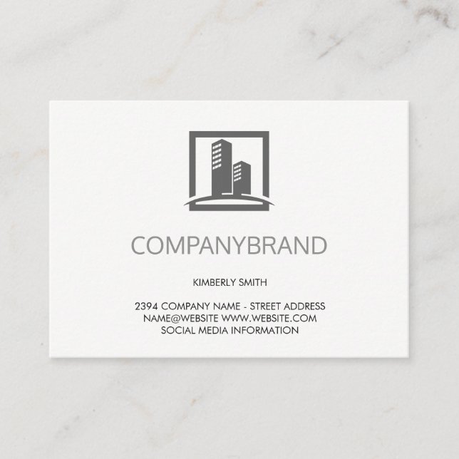 Large Font (Grey) | Corporate Professional Business Card (Front)