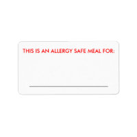 Large Food Identification Label
