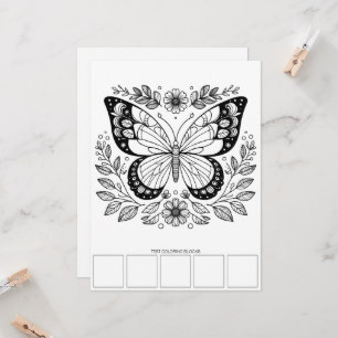Large Format Butterfly Colouring Cards Art Therapy