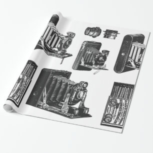 Large Format Cameras Vintage Retro Wrapping Paper