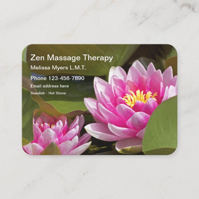 Large Format Massage Therapist Business Card (Front)