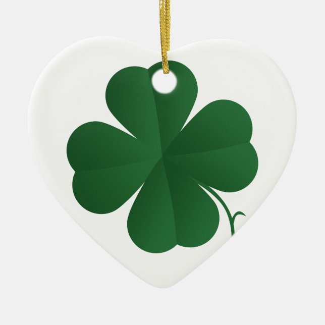 Large Four Leaf Clover Ceramic Tree Decoration (Front)
