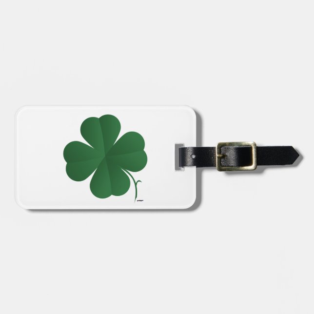 Large Four Leaf Clover Luggage Tag (Front Horizontal)
