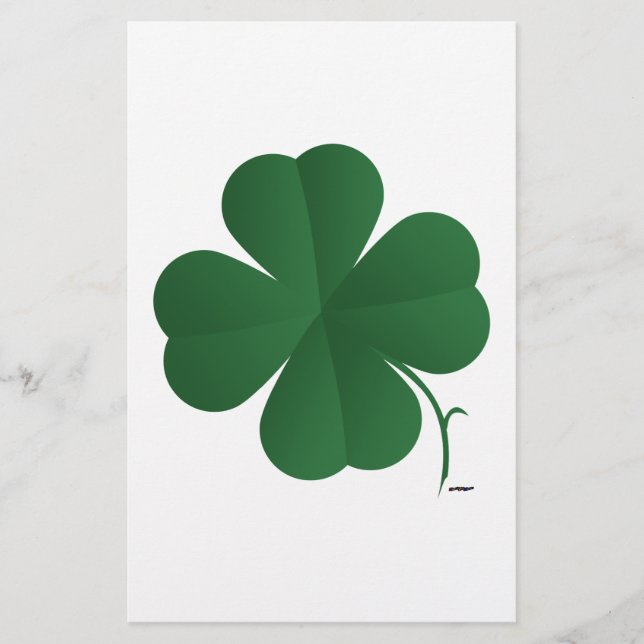 Large Four Leaf Clover Stationery (Front)