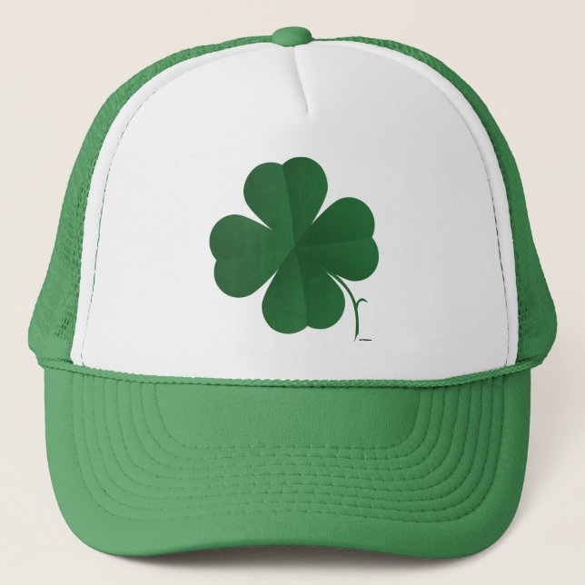 Large Four Leaf Clover Trucker Hat (Front)