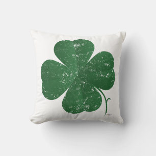 Large Four Leaf Clover - vintage style Cushion