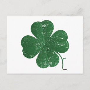 Large Four Leaf Clover - vintage style Postcard