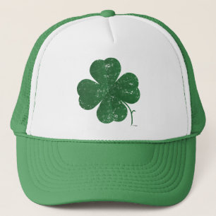 Large Four Leaf Clover - vintage style Trucker Hat