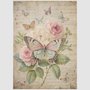 Large French Cottage Core Ephemera Decoupage Tissue Paper