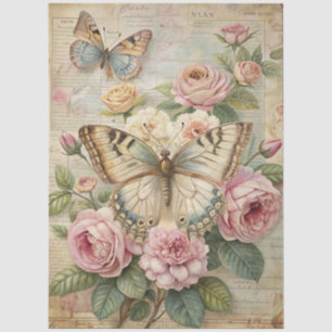 Large French Cottage Core Ephemera Decoupage Tissue Paper