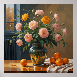 Large Fruit and Flora Poster, Maximalist Art Poster