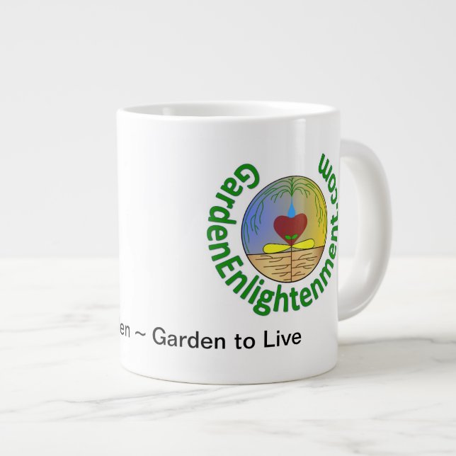 Large Garden Mug with Garden Enlightenment Logos (Front Right)