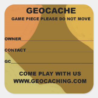 Large geocache lable square sticker