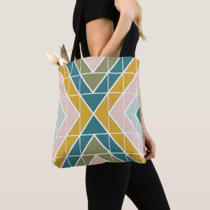 Large Geometric Pattern in Pastel Earth Tones Tote Bag